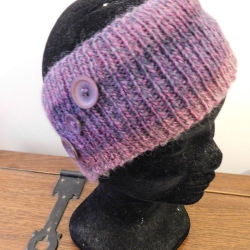 Headband  -bandeau pour cheveux cache oreilles violet