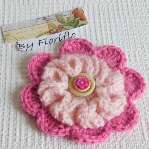 Fleur crochet coton / applique à coudre/ grosse fleur crochet