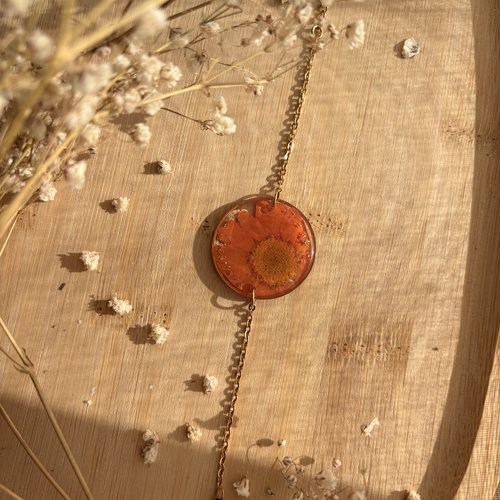 Bracelet fleur éternelle marguerite orange