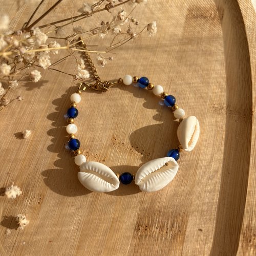 Bracelet cauris en acier inoxydable