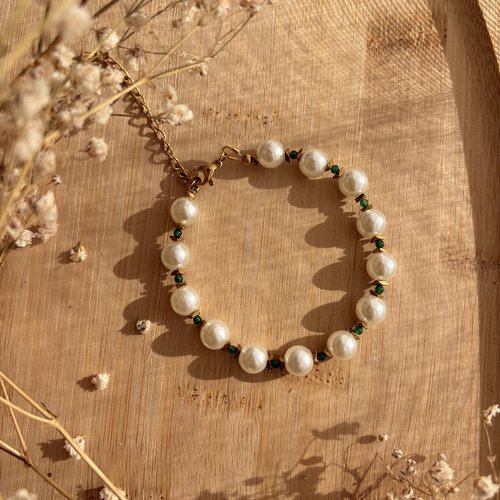 Bracelet perles élégance en acier inoxydable