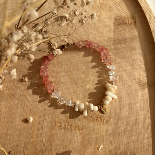 Bracelet “coquillage rosé” en acier inoxydable