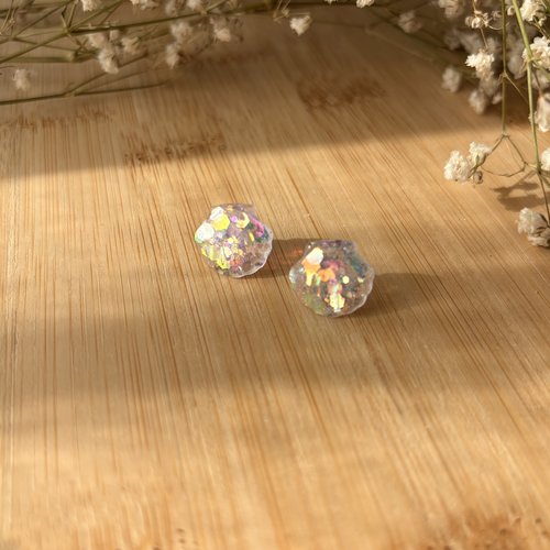 Puces coquillages pailletées