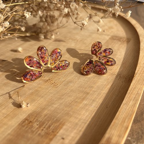 Boucles d’oreilles pétales fleuris