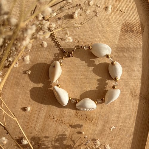 Bracelet cauris en acier inoxydable