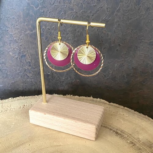 Boucles d’oreilles sequins émaillés rondes, bijoux été, boucles colorées