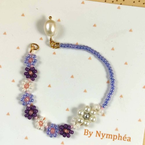 Bracelet fleur marguerite et nacre