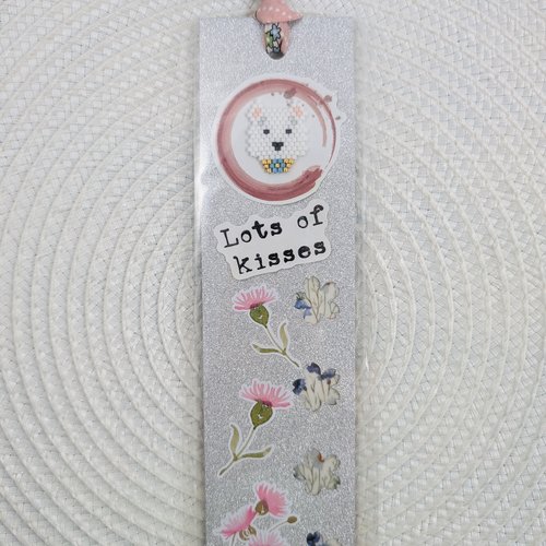Marque page personnalisé westie en perles