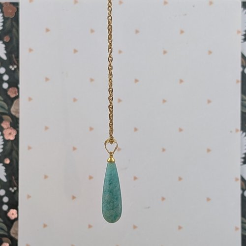 Collier marlow avec pierre amazonite, acier