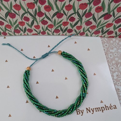 Bracelet kumi avec perles miyuki fermeture macramé