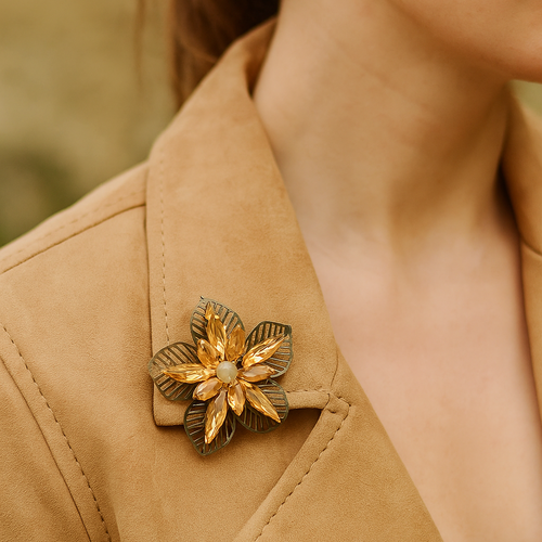Broche fleur des poètes, broche style vintage