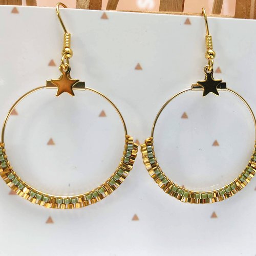 Boucles d'oreilles créoles malou perles en verre