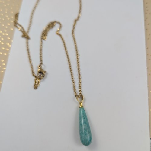Collier marlow avec pierre amazonite, acier