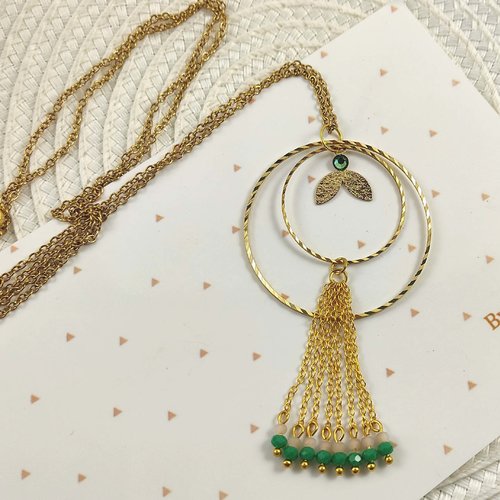 Collier stella, perles et breloques, cercles