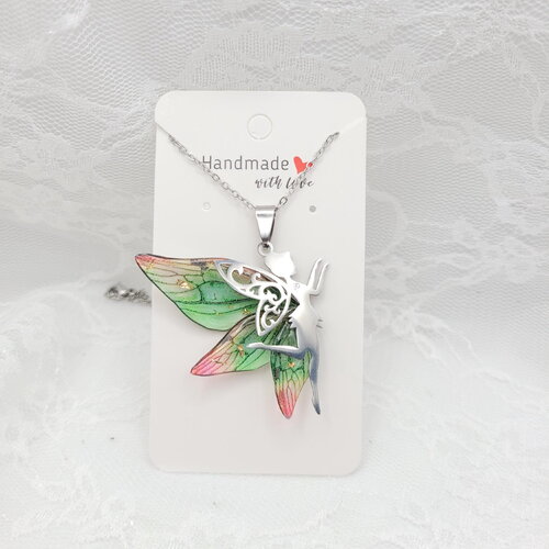 Collier elfique aile fée fait main idee cadeau pièce unique fantastique