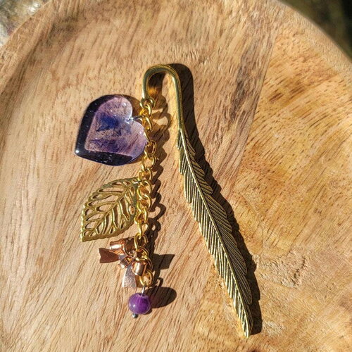 Marque pages fantaisie,bijou de livre piece unique signet pour livre métallique et pierre style féerique dauphin