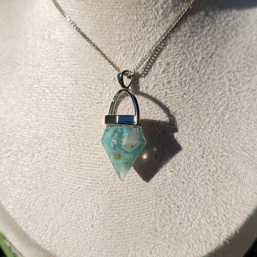Collier pendentif &quot;apaisement&quot; en amazonite arbre de vie  fait main idee cadeau maitresse instituteur fin annee