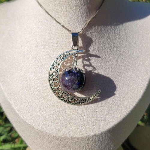 Collier  &quot;paix et détente&quot; en lapis lazuli et améthyste arbre de vie  fait main idee cadeau