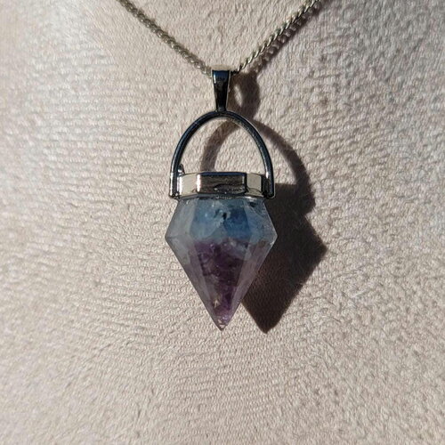 Collier pendentif &quot;douceur et positivité&quot; en aigue marine et amethyste  arbre de vie idee cadeau artisanal