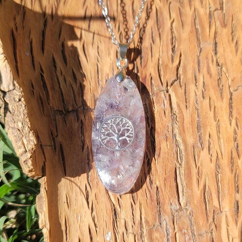 Collier &quot;concentration&quot; en fluorine pointe fait main idee cadeau arbre de vie