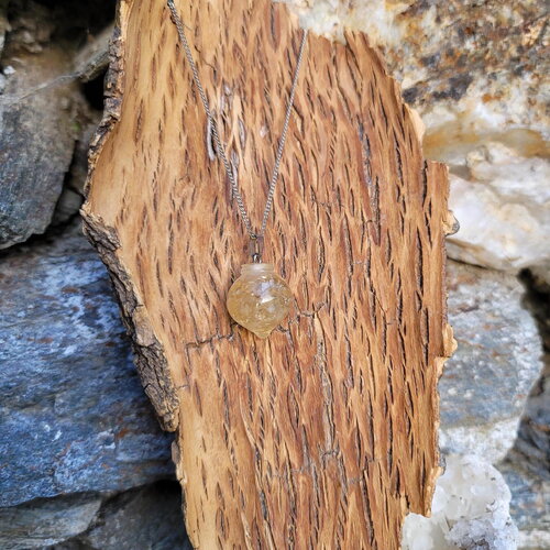 Pendentif forme goutte &quot;reussite&quot; en citrine  fait main idee cadeau orgonite artisanal