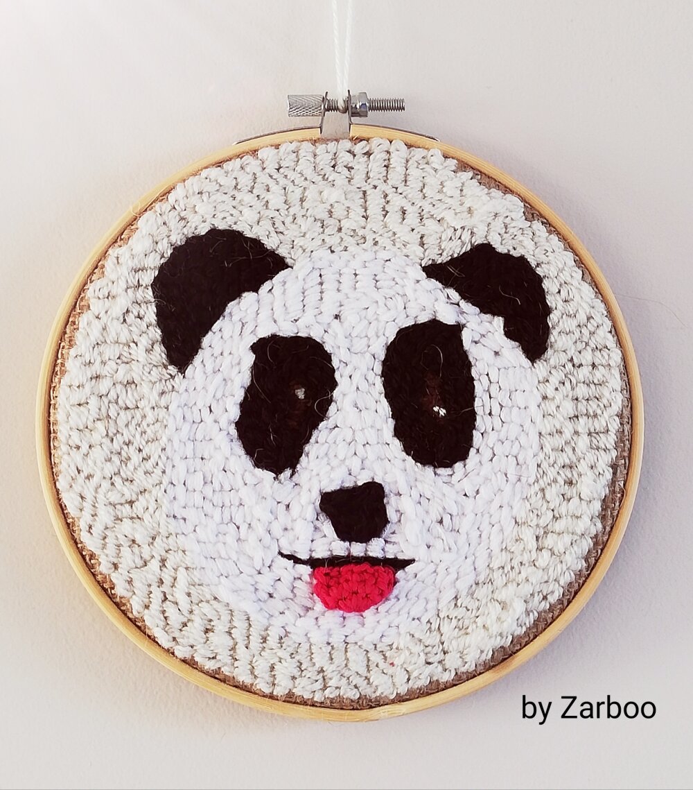 Cadre Panda En Broderie Decoration Chambre Enfant Fait Main Un Grand Marche