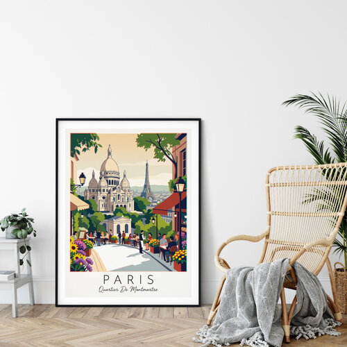 Affiche prémium quartier montmartre paris