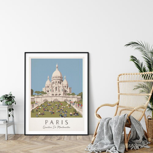 Affiche prémium quartier montmartre paris