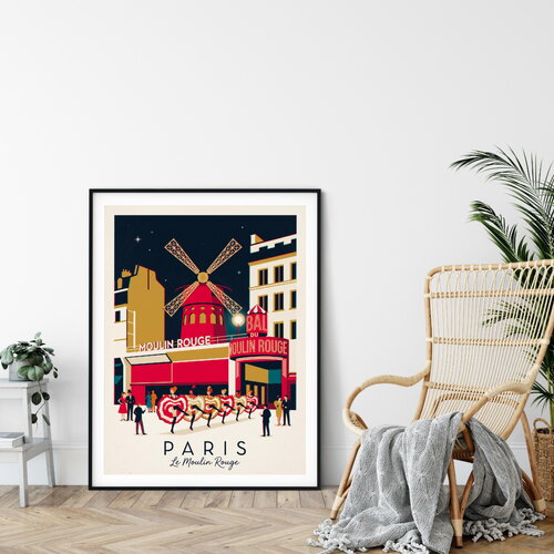 Affiche prémium paris, le moulin rouge