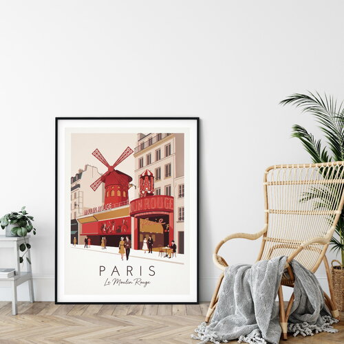 Affiche prémium paris, le moulin rouge