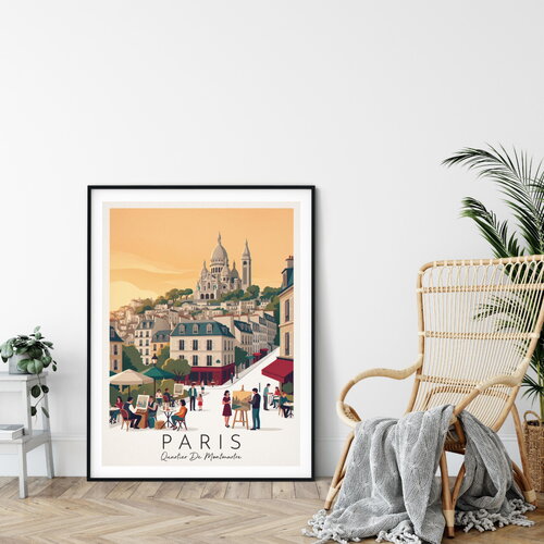 Affiche prémium quartier montmartre paris