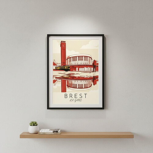 Affiches  vintage / affiche  prémium sans cadre brest la gare / affiche voyage / travel poster / deco murale/ art mural /  poster /  cadeau