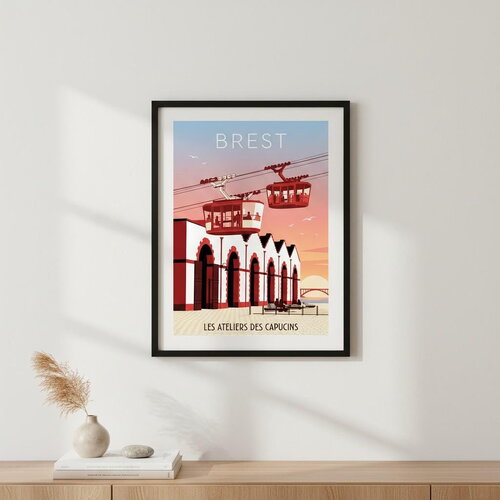 Affiches  vintage / brest ateliers des capucins / affiche voyage / travel poster / deco murale/ art mural /  poster /  cadeau