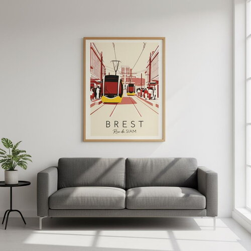 Minimaliste travel poster / affiches  vintage / brest siam / affiche voyage / travel poster / deco murale/ art mural /  poster /  cadeau
