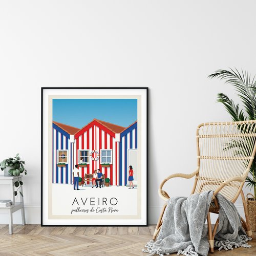 Affiche aveiro – portugal    / décoration voyage / affiche ville européenne / cadeau voyageur