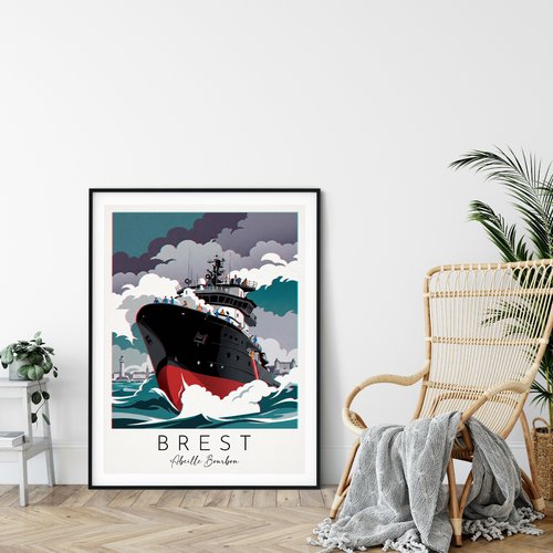 L'abeille bourbon  / décoration voyage / affiche ville européenne / cadeau voyageur