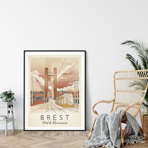 Brest • pont de recouvrance édition numérotée et signée