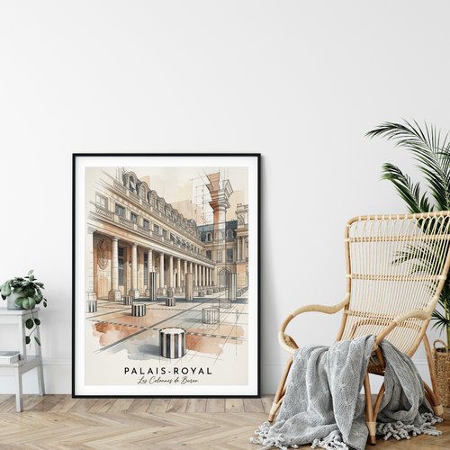 Palais-royal à paris – les colonnes de buren édition numérotée et signée