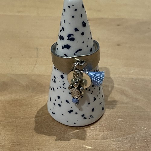 Bague réglable pompon tortue