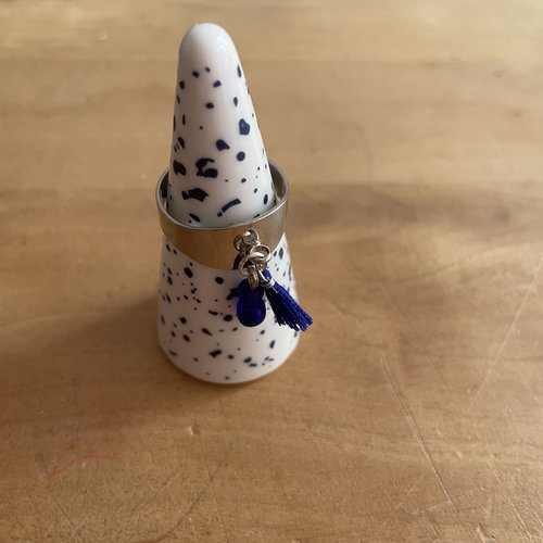 Bague réglable pompon