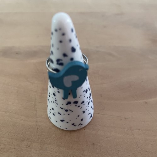 Bague réglable oiseau en bois