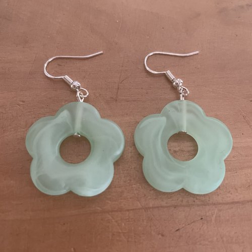Boucles d’oreilles fleurs vertes