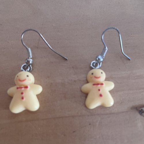 Boucles d’oreilles bonhomme pain d’épice