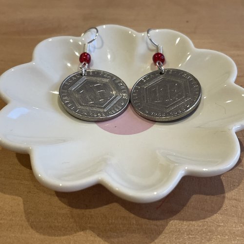 Boucles d’oreilles originales pièces de monnaie