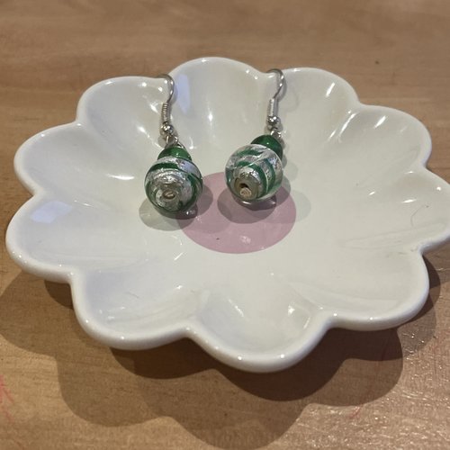 Boucles d’oreilles perles vertes