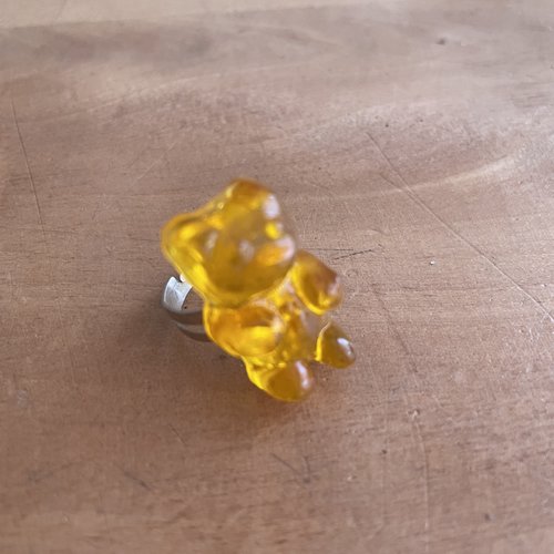 Bague réglable ours nounours résine