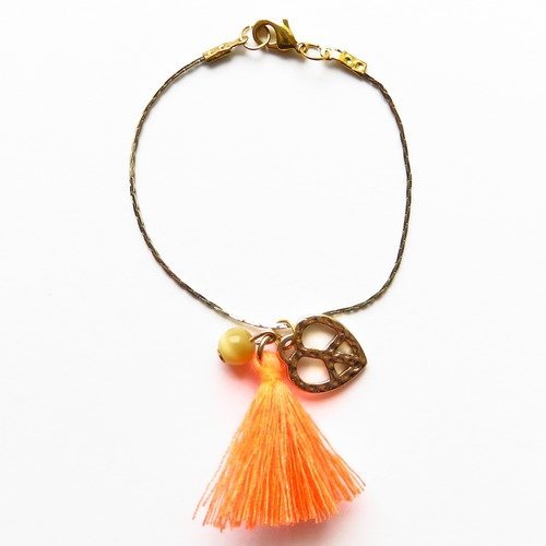 Bracelet pompon orange ref.16437