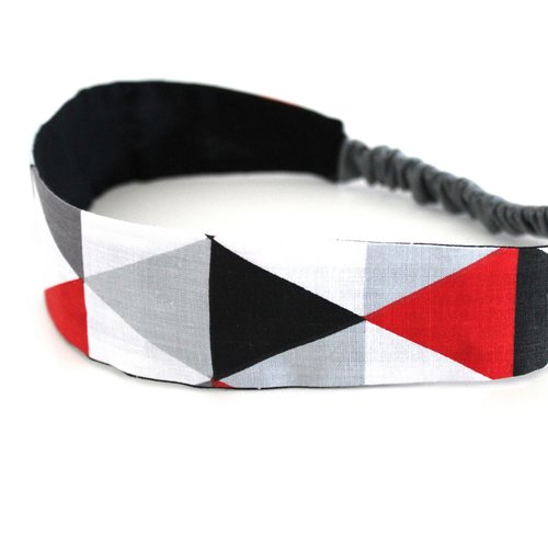 Bandeau cheveux femme graphique rouge et noir 