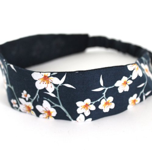 Bandeau cheveux femme bleu et blanc