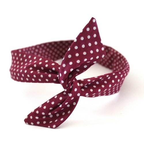 Bandeau rigide femme prune et blanc